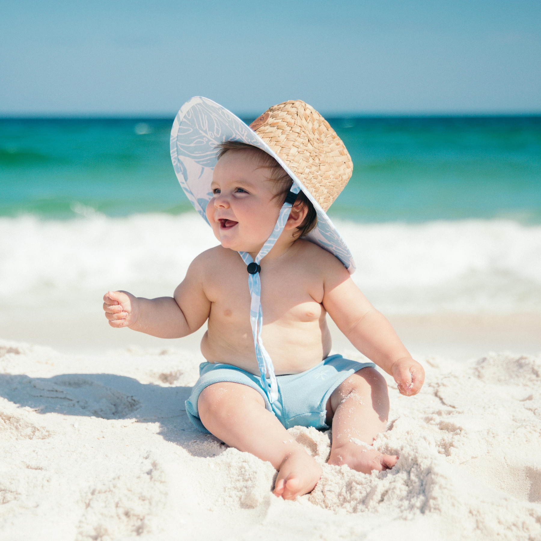 Straw baby hat deals