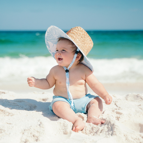 Kids Lifeguard Straw Hat for Baby Toddler and Youth Sunguard Swim