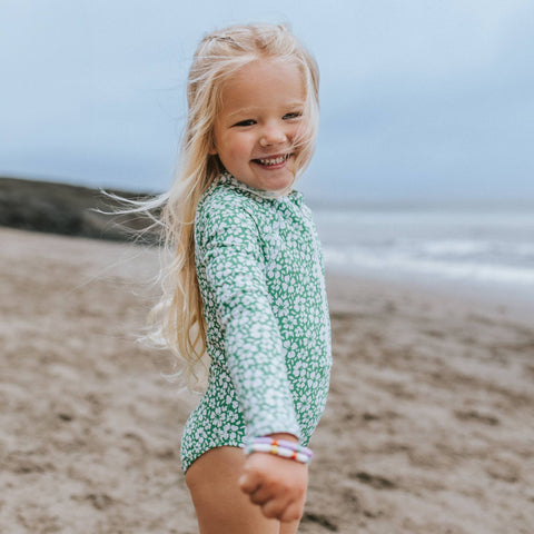 Girls Long Sleeve One-Piece Rashguard