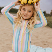 Girls Long Sleeve One-Piece Rashguard