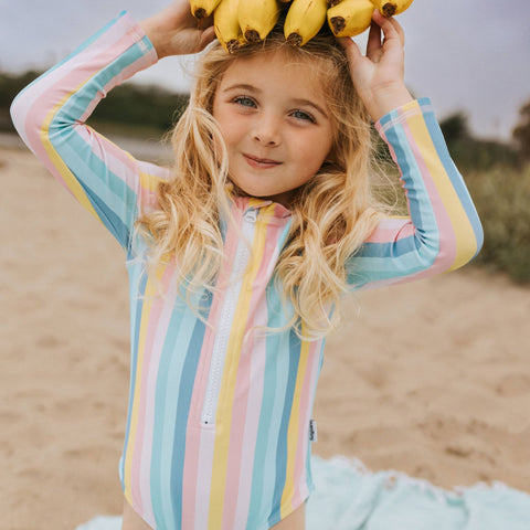 Girls Long Sleeve One-Piece Rashguard