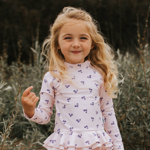 Girls Two-Piece Long Sleeve Rashguard Set
