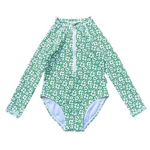 Girls Long Sleeve One-Piece Rashguard