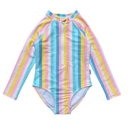 Girls Long Sleeve One-Piece Rashguard