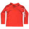 Kids red UPF 50+ long sleeve rashguard swim shirt by Sunguard Swim